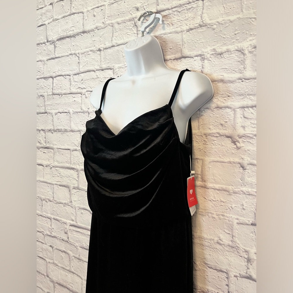 NWT JJs House Black Velvet Cowl Neck Formal Maxi Dress - Picture 2 of 5